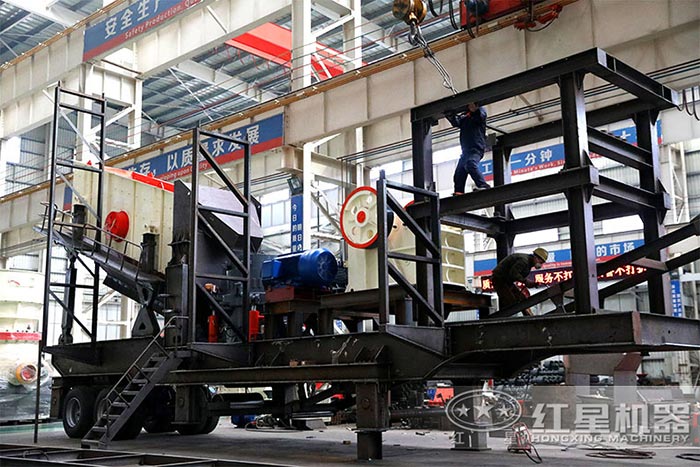 車載式石子磕碎機搭載配置柴油機，發電機