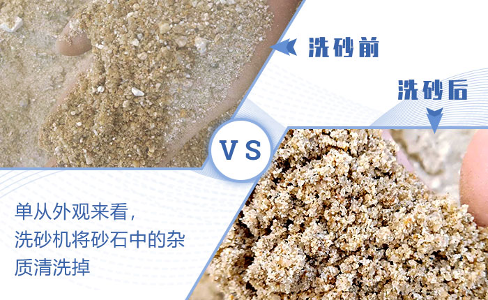 紅星洗砂機洗沙前后圖