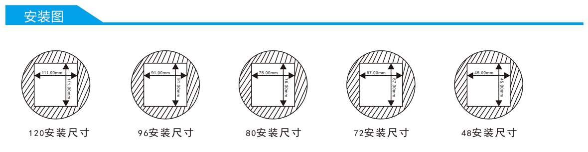 三相液晶交流電壓電流組合表SJ194UI-2S4Y產品尺寸